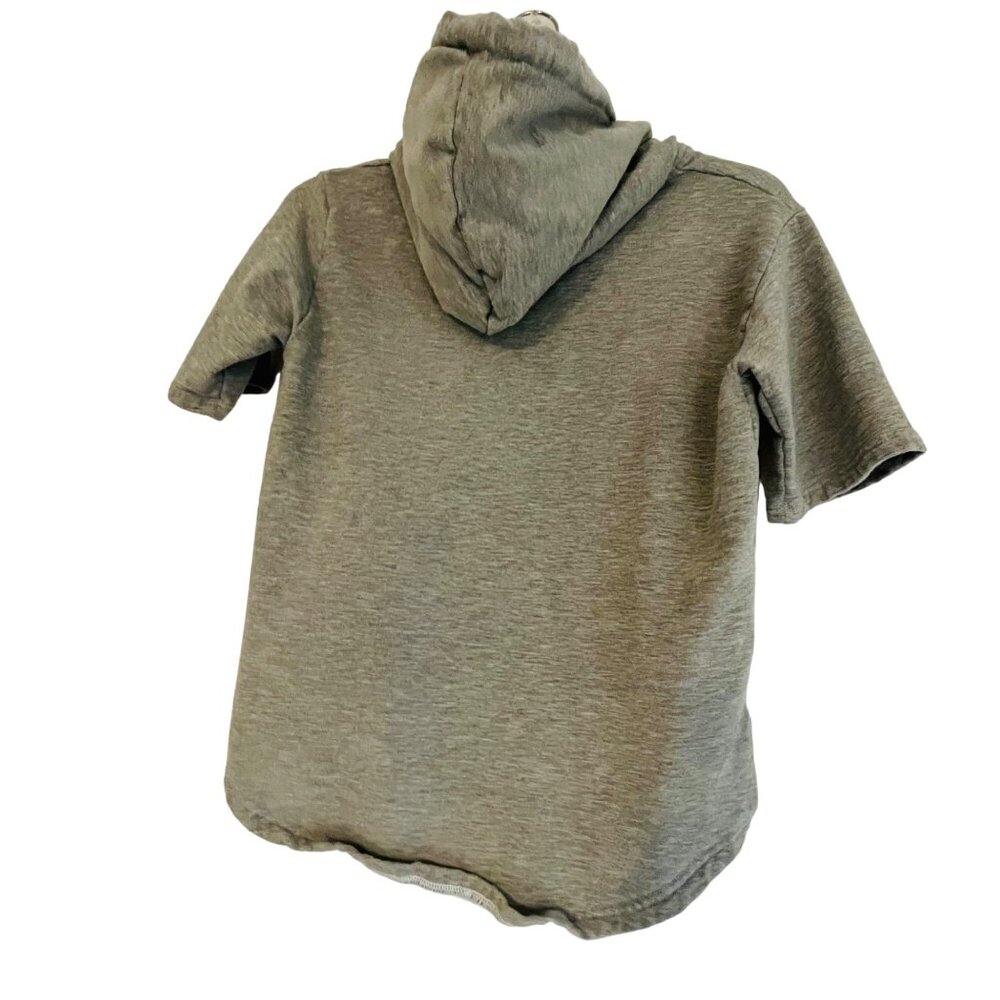 Cainz Goonz Grey Short-Sleeve Hoodie Sweatshirt unisex XS with stretch - Picture 3 of 9